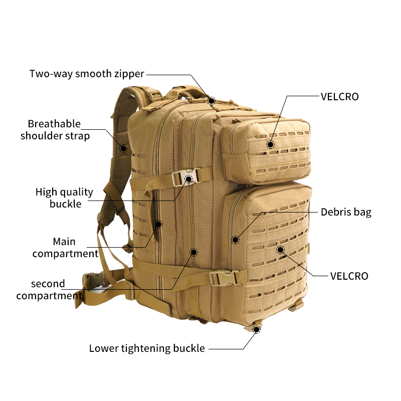 SABADO Molle Military Waterproof Bag Lasercut Zaino Grande zaino tattico