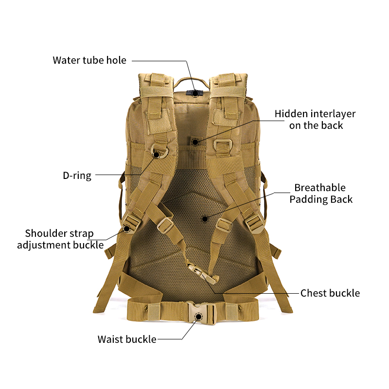 SABADO Molle Military Waterproof Bag Lasercut Zaino Grande zaino tattico