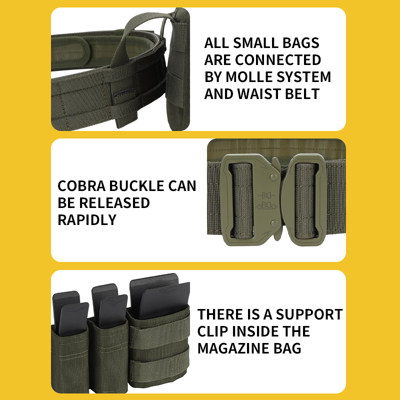Cintura di combattimento multifunzionale Sabado-1000D INGRANAGGIO OXFORD MOLLE IN MOLLE con fibbia a rilascio rapido