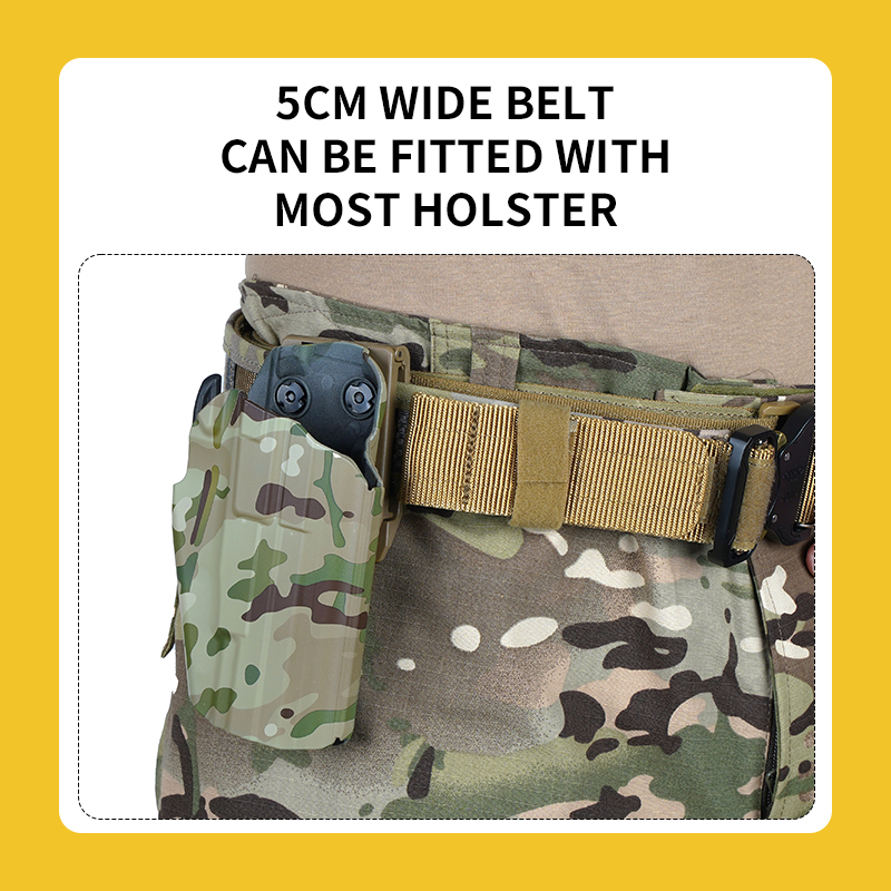 Cintura tattica di grado militare in nylon Sabado 500D con combattimento con fibbia a rilascio rapido (pacchetto interno/esterno/EDC)