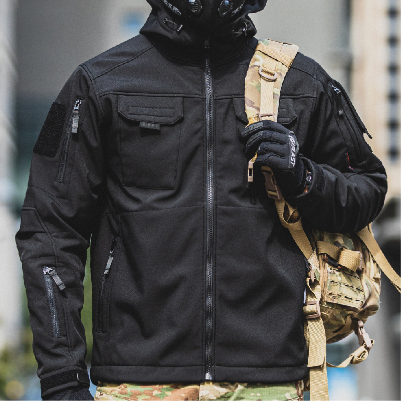 SABADO Giacca da combattimento tattica leggera personalizzata verde militare Soft Shell da uomo